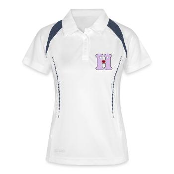 H - Polo respirant Femme - blanc/marine - Devant