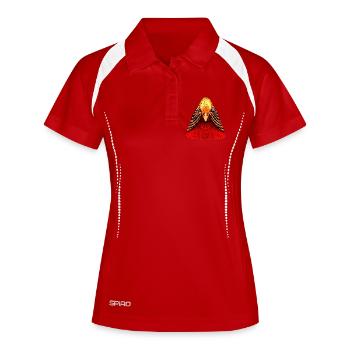bunte tiermotive, Fasanenkopf - Frauen Polo atmungsaktiv - Weiß/Navy - Vorne