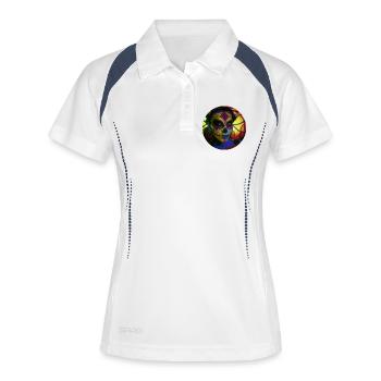 Tag der Toten | Día de Muertos | Mexiko - Frauen Polo atmungsaktiv - Weiß/Navy - Vorne