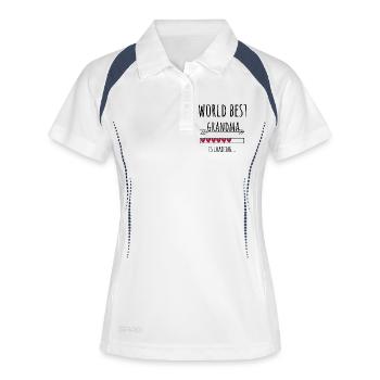 Meilleur cadeau de grossesse de grand-mère au monde - Polo respirant Femme - blanc/marine - Devant