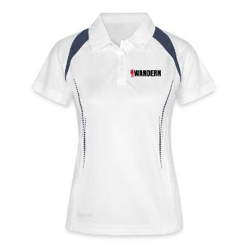 Wanderwege Wandern Spruch Touren Naturerlebnis - Frauen Polo atmungsaktiv - Weiß/Navy - Vorne