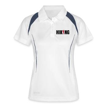 Randonnée Randonnée Dire Randonneurs Randonnées Sentiers Montagnes - Polo respirant Femme - blanc/marine - Devant