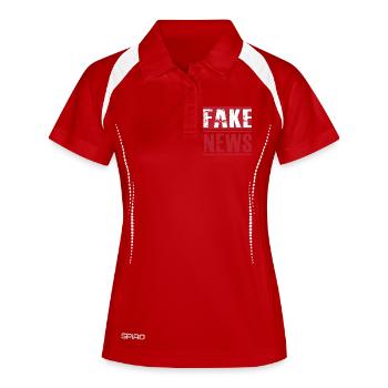 Fake news - Women's Polo breathable - white/navy - Front