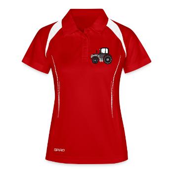 black and white tractor for tractor fans - Women's Polo breathable - white/navy - Front