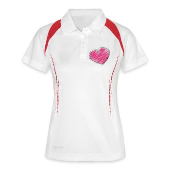 CŒUR. CŒURS. SAINT VALENTIN. LOVE. AMOUR. NOËL - Polo respirant Femme - blanc/marine - Devant