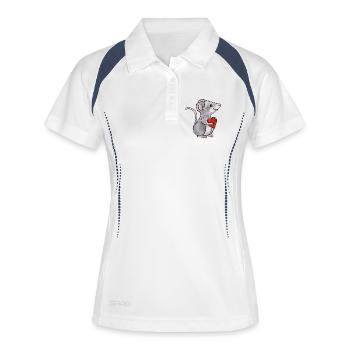 Herzmaus - Frauen Polo atmungsaktiv - Weiß/Navy - Vorne