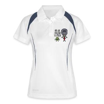 Freizeit Spieler Statement Padel Ball Schläger - Frauen Polo atmungsaktiv - Weiß/Navy - Vorne