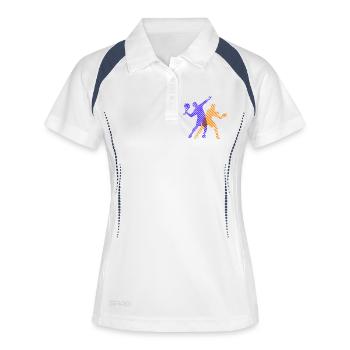 Padel Training Player Trainer Padel Game Racket - Polo respirant Femme - blanc/marine - Devant