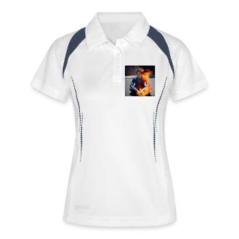 Burning Man 01 - Women's Polo breathable - white/navy - Front