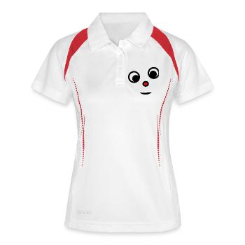 HUMOUR. CITATION. MESSAGE. RETRAITE. ANNIVERSAIRE. - Polo respirant Femme - blanc/marine - Devant