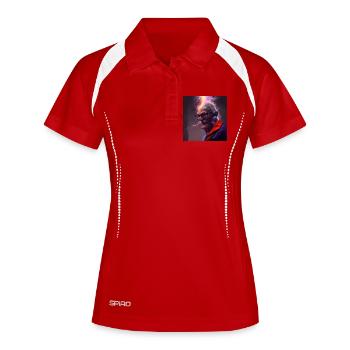 Porträt elektrik 14 - Frauen Polo atmungsaktiv - Weiß/Navy - Vorne