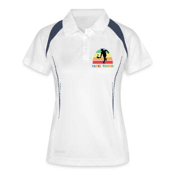 Padel Tennis Dire joueur Sport Training Ball - Polo respirant Femme - blanc/marine - Devant
