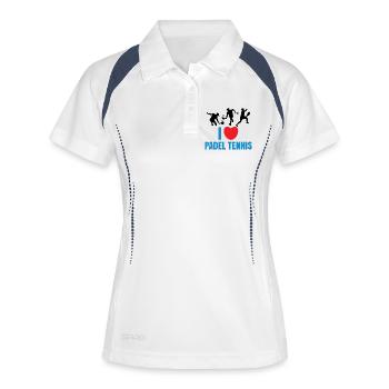 Padel Tennis Heart J’aime Padel Déclaration Sport - Polo respirant Femme - blanc/marine - Devant