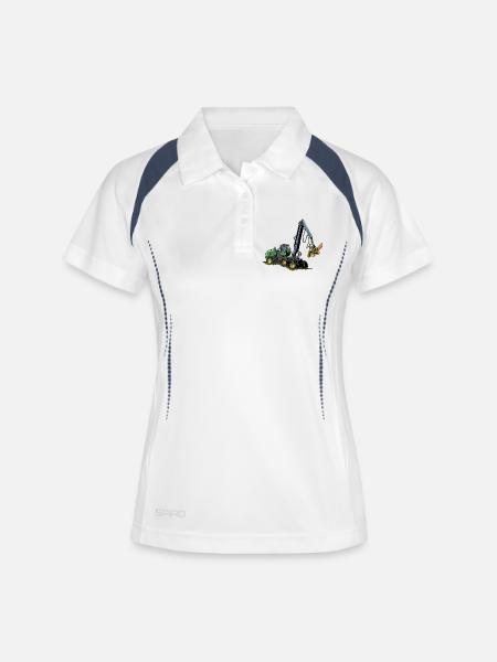 Moissonneuse-batteuse, Moissonneuse-batteuse - Polo respirant Femme - blanc/marine
