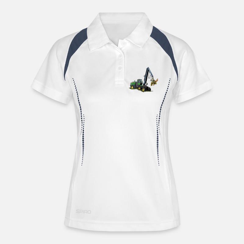 Moissonneuse-batteuse, Moissonneuse-batteuse - Polo respirant Femme - blanc/marine