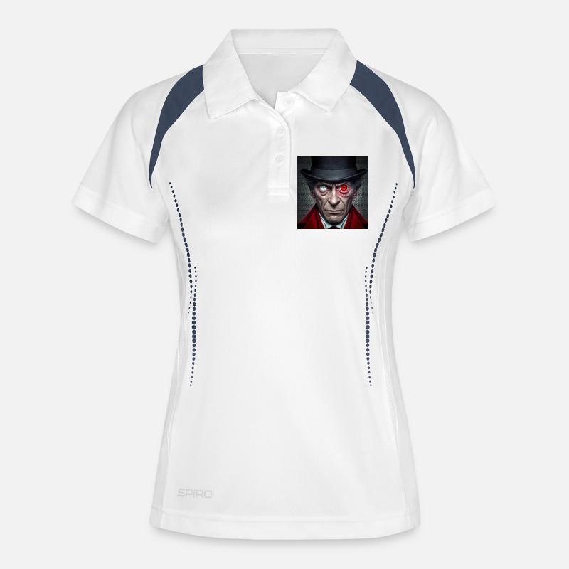 Green Red Double Eye Face - Conspircay - Women's Polo breathable - white/navy