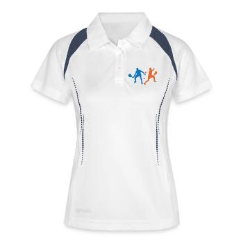 Padel Tennis Padel Game Player Tournament Racket - Women's Polo breathable - white/navy - Front