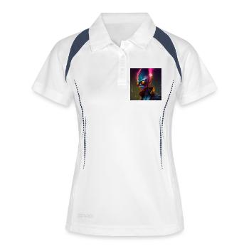 Funky alien 01 - Polo respirant Femme - blanc/marine - Devant