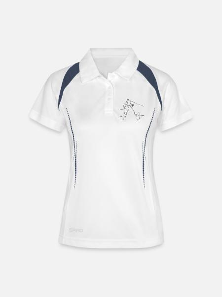 Famille de chevaux - Polo respirant Femme - blanc/marine