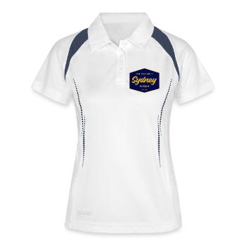 Sydney Schild Vintage Schrift - Frauen Polo atmungsaktiv - Weiß/Navy - Vorne