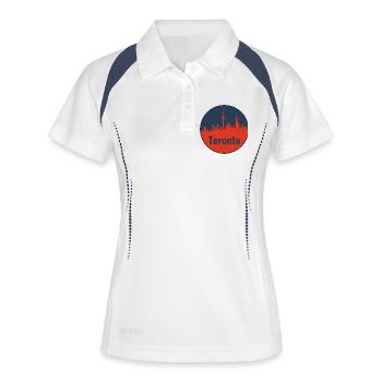 Toronto Skyline Kreisbadge - Frauen Polo atmungsaktiv - Weiß/Navy - Vorne