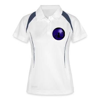 Cat Moon - Polo respirant Femme - blanc/marine - Devant