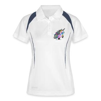 Colorful Splash Unicorn Illustration - Women's Polo breathable - white/navy - Front