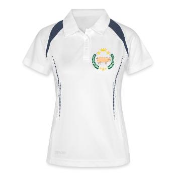 Pig stained in laurel wreath - Women's Polo breathable - white/navy - Front