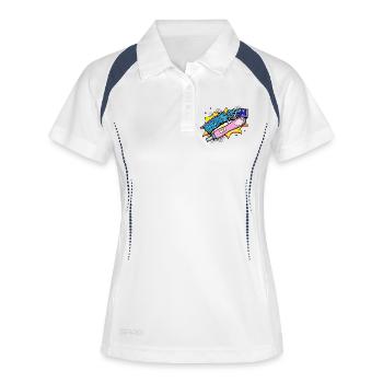 Déclaration de grossesse mère bébé - Polo respirant Femme - blanc/marine - Devant
