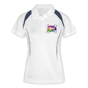 Mama Bear Colorful Tie Dye Batik - Polo respirant Femme - blanc/marine - Devant