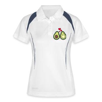 Avocat Coeur Grossesse Parents Enceintes Bébé - Polo respirant Femme - blanc/marine - Devant