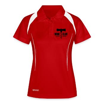 vin, amateur de vin, wine club - Polo respirant Femme - blanc/marine - Devant