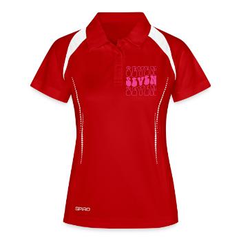 Sept 7e anniversaire pour les filles de 7 ans - Polo respirant Femme - blanc/marine - Devant