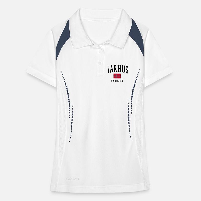 AARHUS DANMARK – Conception du drapeau du Danemark Polo respirant Femme