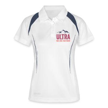 Ultra Running - Run Long. Courez fort. - Polo respirant Femme - blanc/marine - Devant