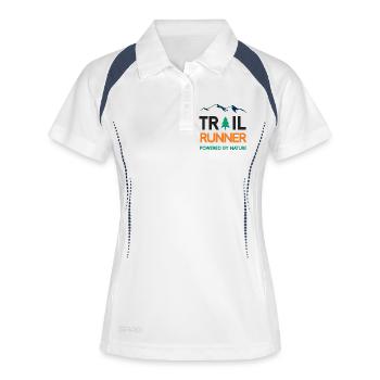 Trail Runner - Propulsé par la nature - Polo respirant Femme - blanc/marine - Devant