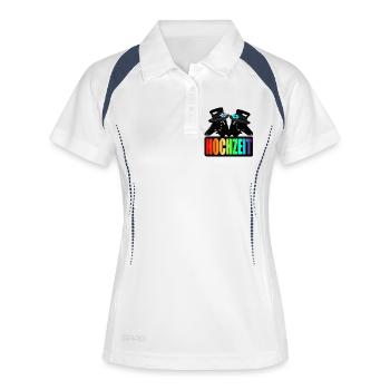 HOCHZEIT HUNDE VIELFALT - Frauen Polo atmungsaktiv - Weiß/Navy - Vorne