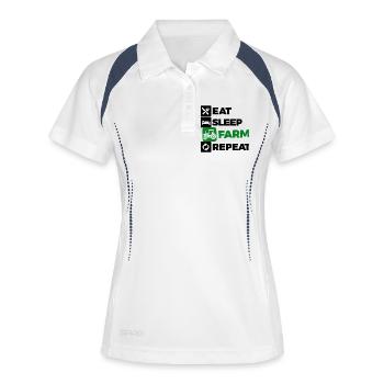Déclaration sur les tracteurs de véhicules à moteur Agriculture agricole biologique - Polo respirant Femme - blanc/marine - Devant