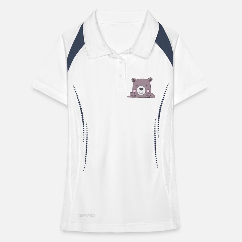 Bear head cute Women's Polo breathable