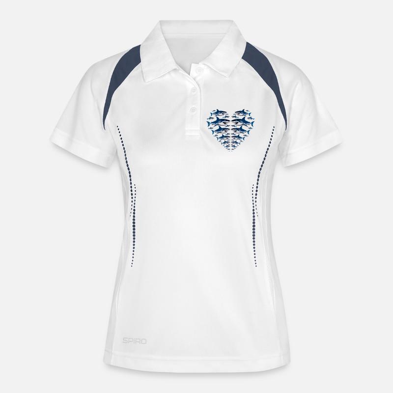 Shark Heart - Women's Polo breathable - white/navy