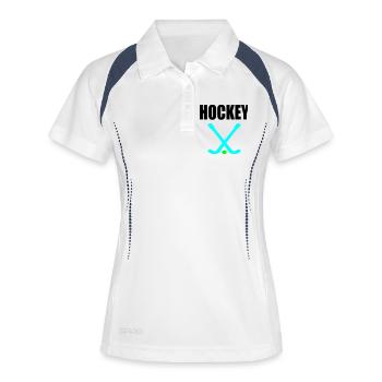 HOCKEY-BALLE - HOCKEY SUR GAZON - Polo respirant Femme - blanc/marine - Devant
