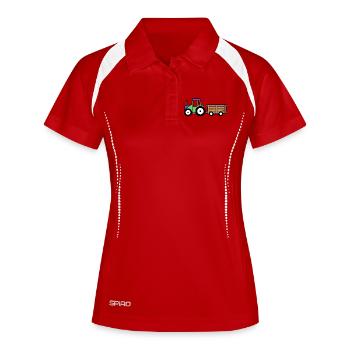 Agriculteur de plein champ Tracteur Ferme de machinerie agricole - Polo respirant Femme - blanc/marine - Devant