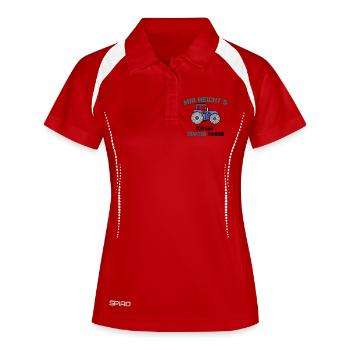 Traktor Statement Bauer Ackerbau Kraftfahrzeug - Frauen Polo atmungsaktiv - Weiß/Navy - Vorne