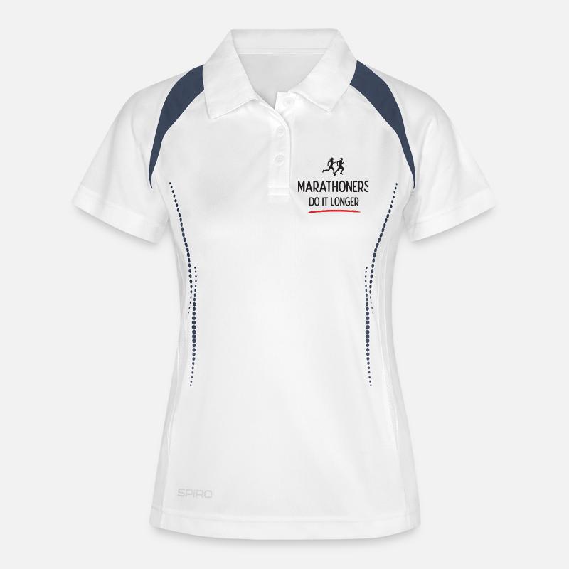 Marathoners Do It Longer - Women's Polo breathable - white/navy