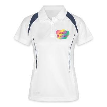 MAÎTRESSE. MAITRE. MERCI. MERCI MAÎTRESSE - Polo respirant Femme - blanc/marine - Devant