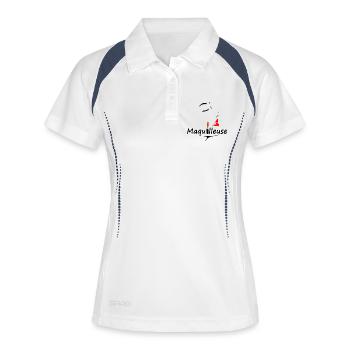 Visagist - Frauen Polo atmungsaktiv - Weiß/Navy - Vorne