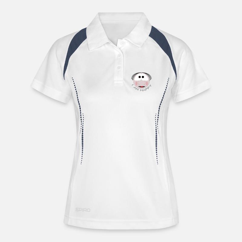 Happy - Women's Polo breathable - white/navy