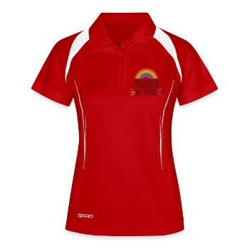 Mois de la fierté - Together We Shine - Polo respirant Femme - blanc/marine - Devant