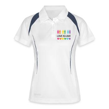 Mois de la fierté LGBT - Love is Love - Polo respirant Femme - blanc/marine - Devant