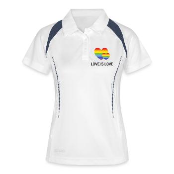 Mois de la fierté LGBT - Love is Love - Polo respirant Femme - blanc/marine - Devant